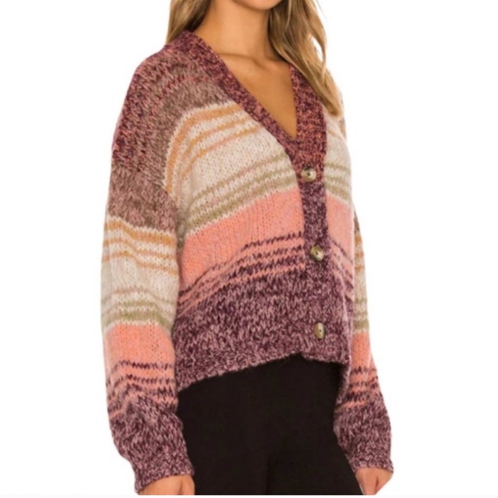 Pink and purple alpaca wool cropped sweater Velvet by Graham and Spencer size M